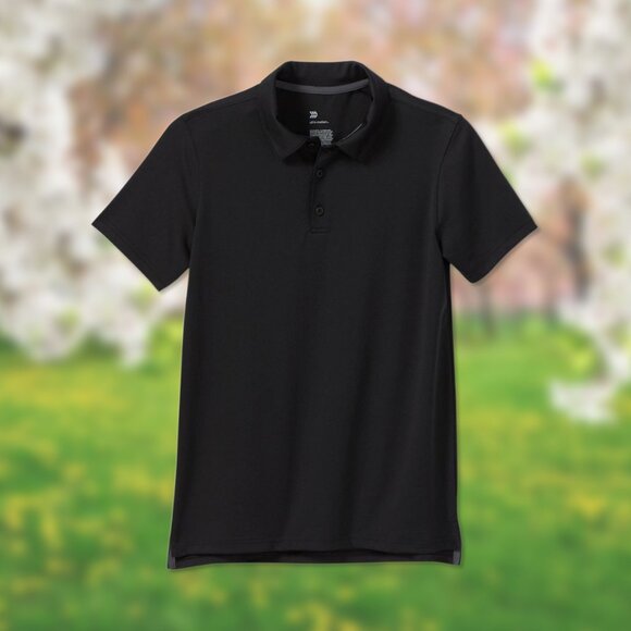 NWT Black Golf Collar Polo Shirt - Boys Size M (8/10) - All in Motion T-Shirts - Picture 3 of 4